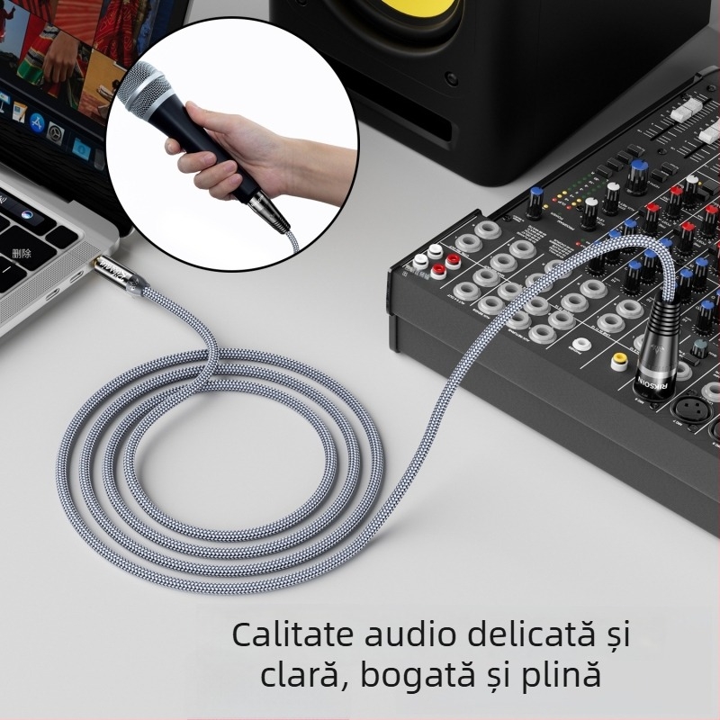Cablu Rexon XLR 3,5 mm la XLR masculin – pentru microfon cu condensator și mixer, nucleu din cupru, CCC certificare