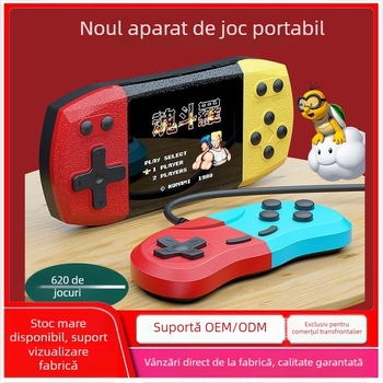 Consolă portabilă retro pentru doi jucători — RPG, interfață USB, ieșire AV, conectare prin cablu, stil nostalgic