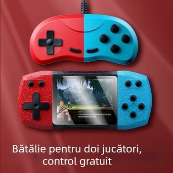 Consolă portabilă retro pentru doi jucători — RPG, interfață USB, ieșire AV, conectare prin cablu, stil nostalgic