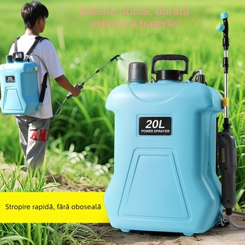Sprayer purtat pe umăr, 20 L, HDPE, reîncărcabil, pentru pesticide, dezinfectare și atomizare