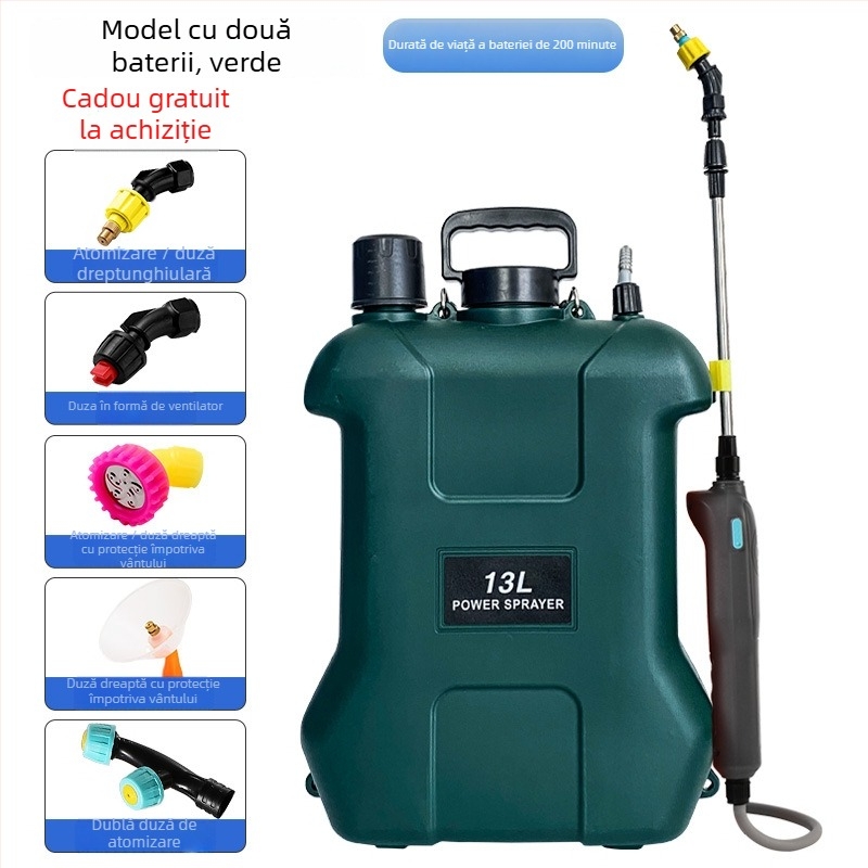 Sprayer purtat pe umăr, 20 L, HDPE, reîncărcabil, pentru pesticide, dezinfectare și atomizare