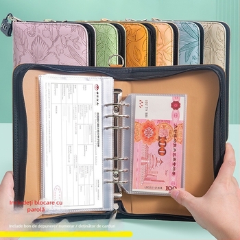 Organizator pentru carnet de bancnote și numerar — model relief, material PU, seria Relief, Tongyi Culture