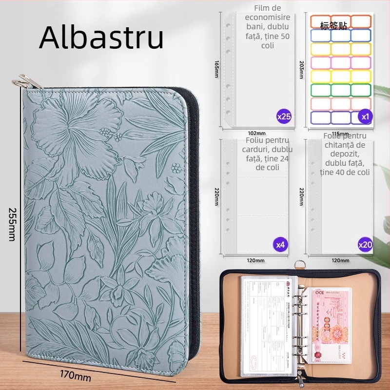 Organizator pentru carnet de bancnote și numerar — model relief, material PU, seria Relief, Tongyi Culture