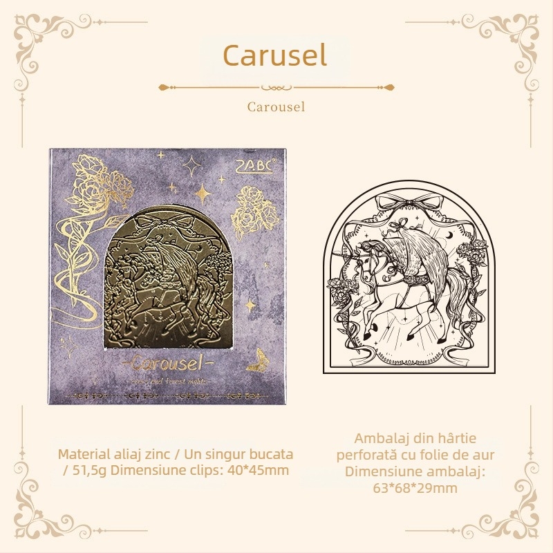 Joyful clips metalice pentru agendă de mână, cu motiv vintage cer înstelat și noapte în pădure