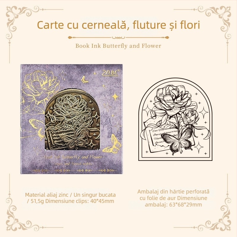 Joyful clips metalice pentru agendă de mână, cu motiv vintage cer înstelat și noapte în pădure