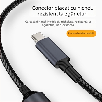 Cablu adaptor Type-C PD cu recunoaștere automată a intrării 5V/9V/20V, ieșire PD până la 140W, lungime cablu 17 cm