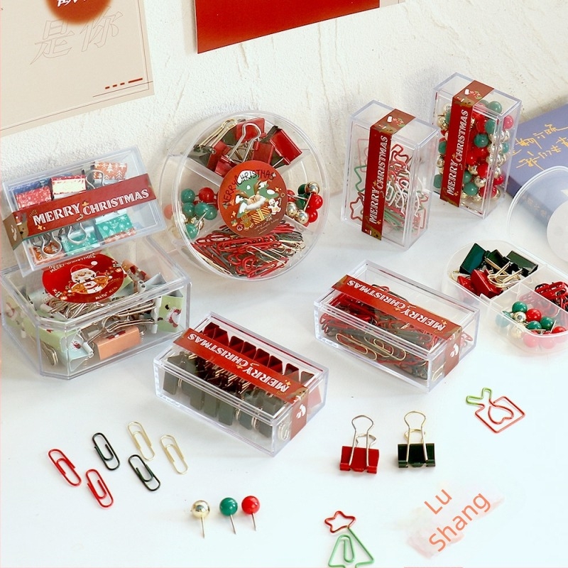 Ou Rabbit mapă metalică pentru notițe – serie Crăciun și Anul Nou, set clipuri Swallowtail și Phoenix Tail