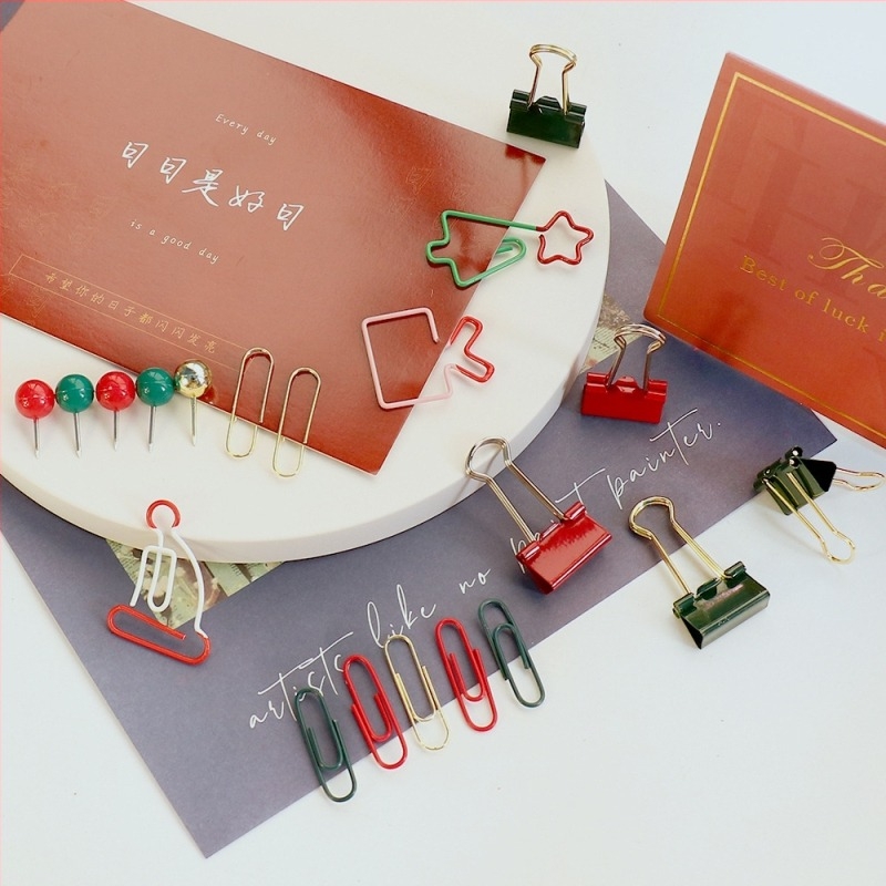 Ou Rabbit mapă metalică pentru notițe – serie Crăciun și Anul Nou, set clipuri Swallowtail și Phoenix Tail