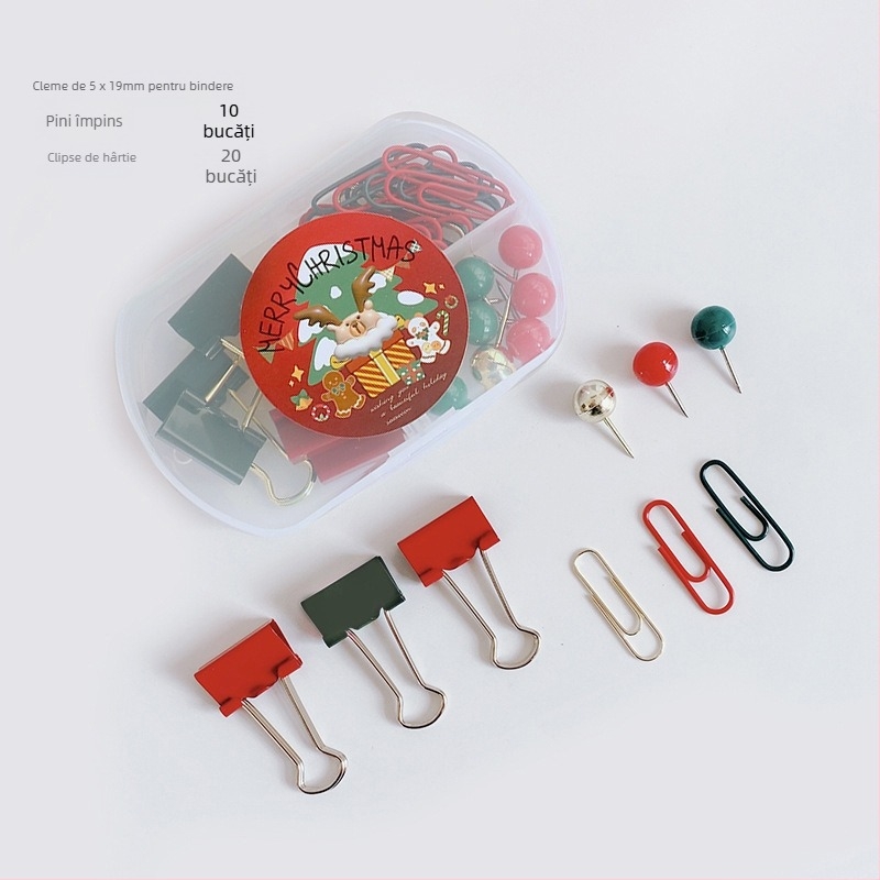 Ou Rabbit mapă metalică pentru notițe – serie Crăciun și Anul Nou, set clipuri Swallowtail și Phoenix Tail