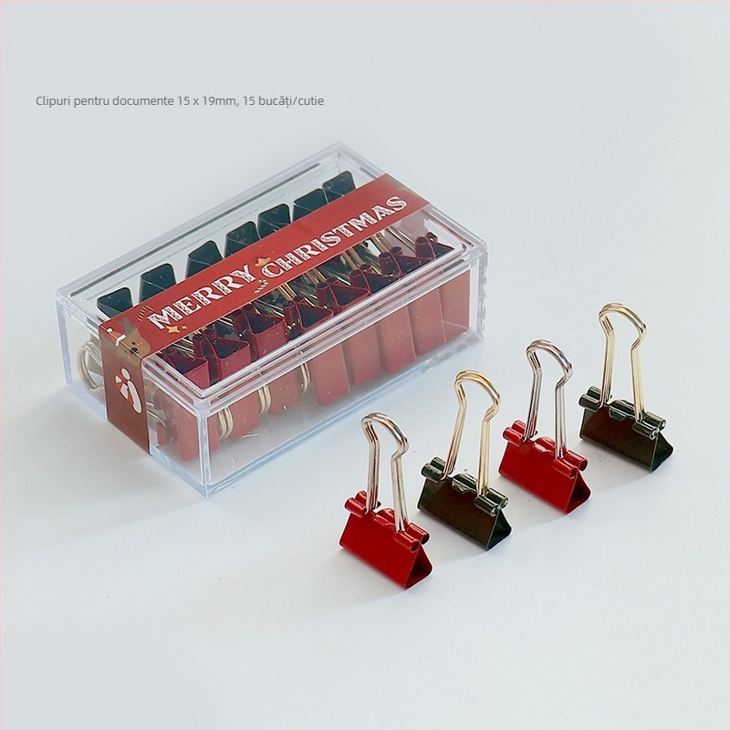 Ou Rabbit mapă metalică pentru notițe – serie Crăciun și Anul Nou, set clipuri Swallowtail și Phoenix Tail