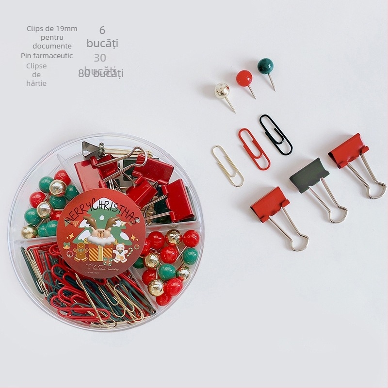 Ou Rabbit mapă metalică pentru notițe – serie Crăciun și Anul Nou, set clipuri Swallowtail și Phoenix Tail