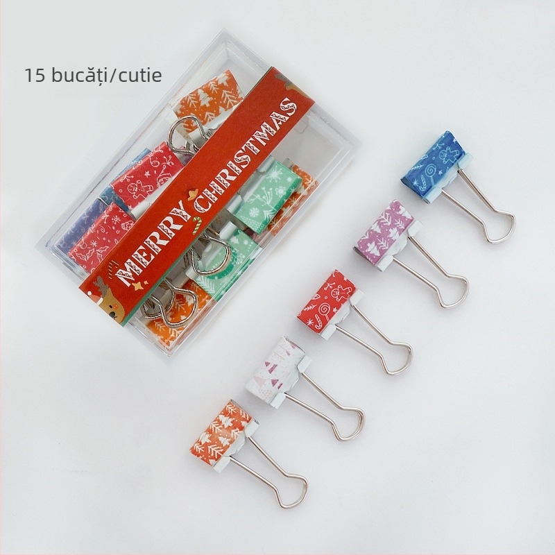 Ou Rabbit mapă metalică pentru notițe – serie Crăciun și Anul Nou, set clipuri Swallowtail și Phoenix Tail