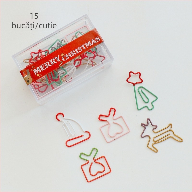 Ou Rabbit mapă metalică pentru notițe – serie Crăciun și Anul Nou, set clipuri Swallowtail și Phoenix Tail