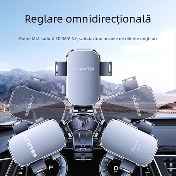 Suport pentru telefon auto pentru bord, montaj cu ventuză, stil minimalist, universal, rotire de 360° (fără baterie; montaj cu ventuză; rotire 360°; universal; minimalist)