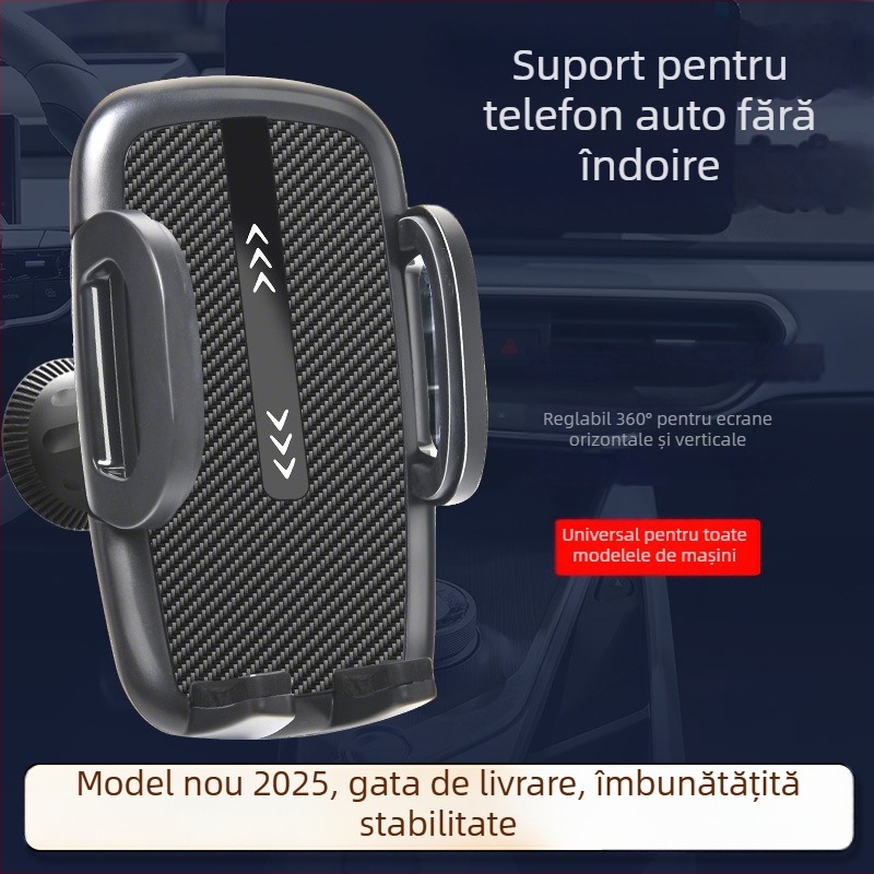 Suport pentru telefon auto pentru bord, montaj cu ventuză, stil minimalist, universal, rotire de 360° (fără baterie; montaj cu ventuză; rotire 360°; universal; minimalist)