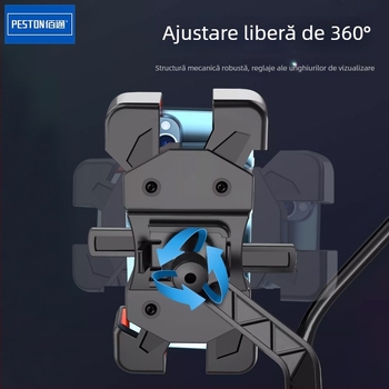 Suport pentru telefon pe ghidon cu amortizare antișoc pentru motociclete, biciclete și biciclete electrice