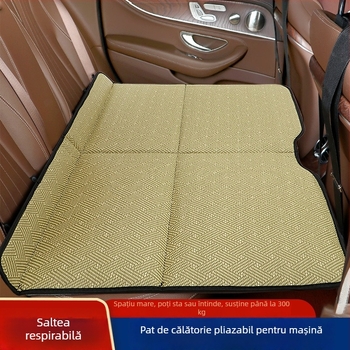 Saltea auto pliabilă neinflabilă pentru bancheta din spate – odihnă în călătorie, potrivire generală, capacitate de încărcare maximă 600 kg