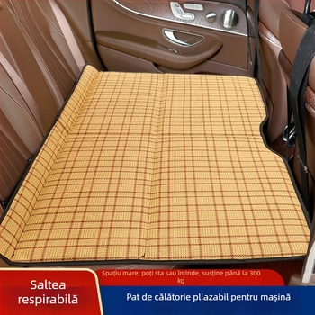 Saltea auto pliabilă neinflabilă pentru bancheta din spate – odihnă în călătorie, potrivire generală, capacitate de încărcare maximă 600 kg