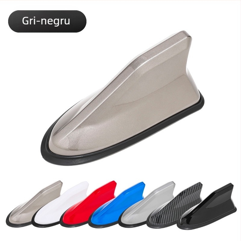 Antena auto în formă de aripă de rechin, corp ABS, MT1202, compatibilitate universală, antenă decorativă pentru semnal FM/AM
