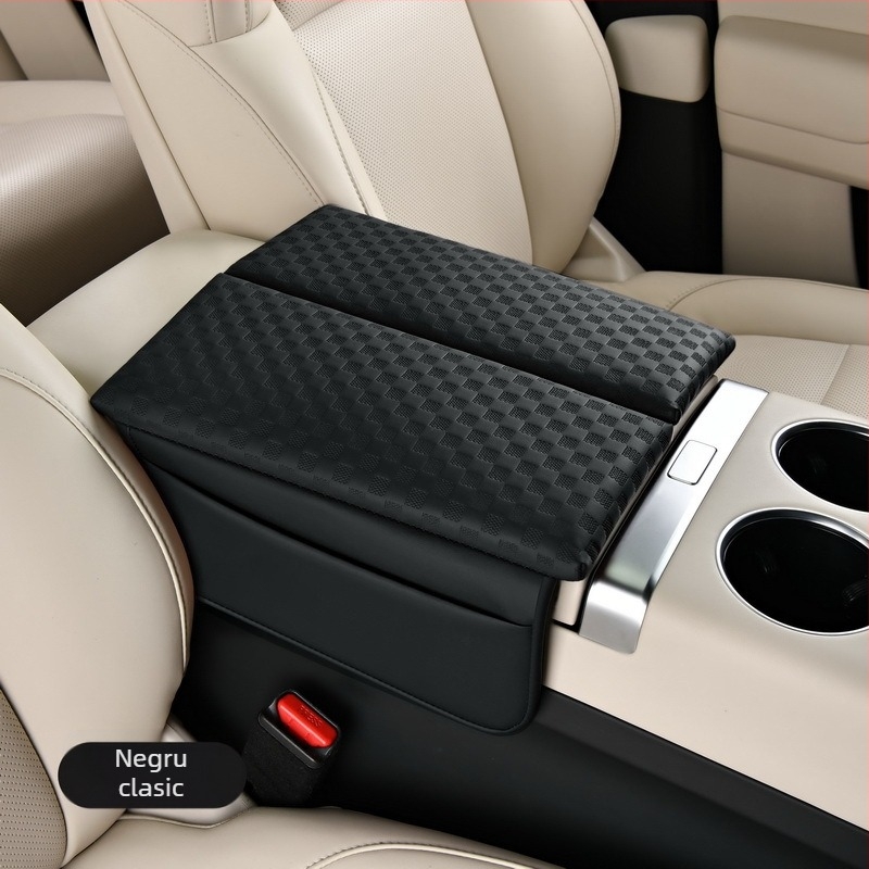 Cutie pentru cotieră auto cu deschidere dublă și capac din piele pentru depozitare (Material: Piele; Modele compatibile: Universale; Brand: Special; Brand privat autorizat: Da)