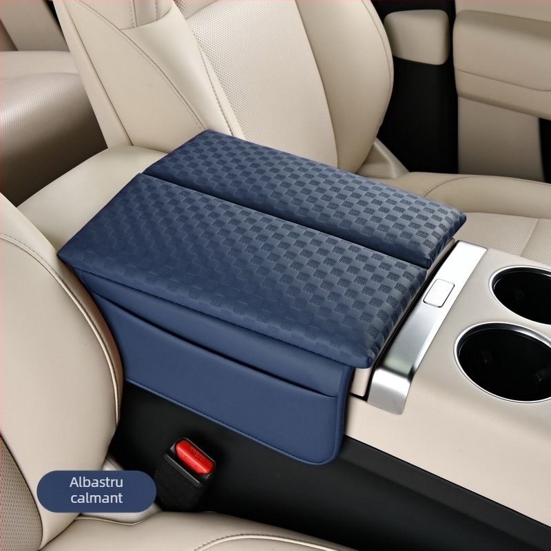 Cutie pentru cotieră auto cu deschidere dublă și capac din piele pentru depozitare (Material: Piele; Modele compatibile: Universale; Brand: Special; Brand privat autorizat: Da)