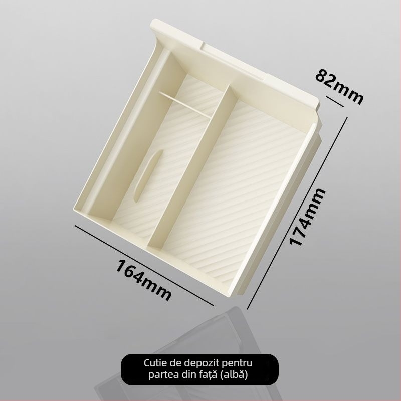 Cap din plastic pentru consola centrală, Tesla Model Y și Model 3; capac pentru compartimentul de la cotieră; spațiu privat de depozitare; nepersonalizabil