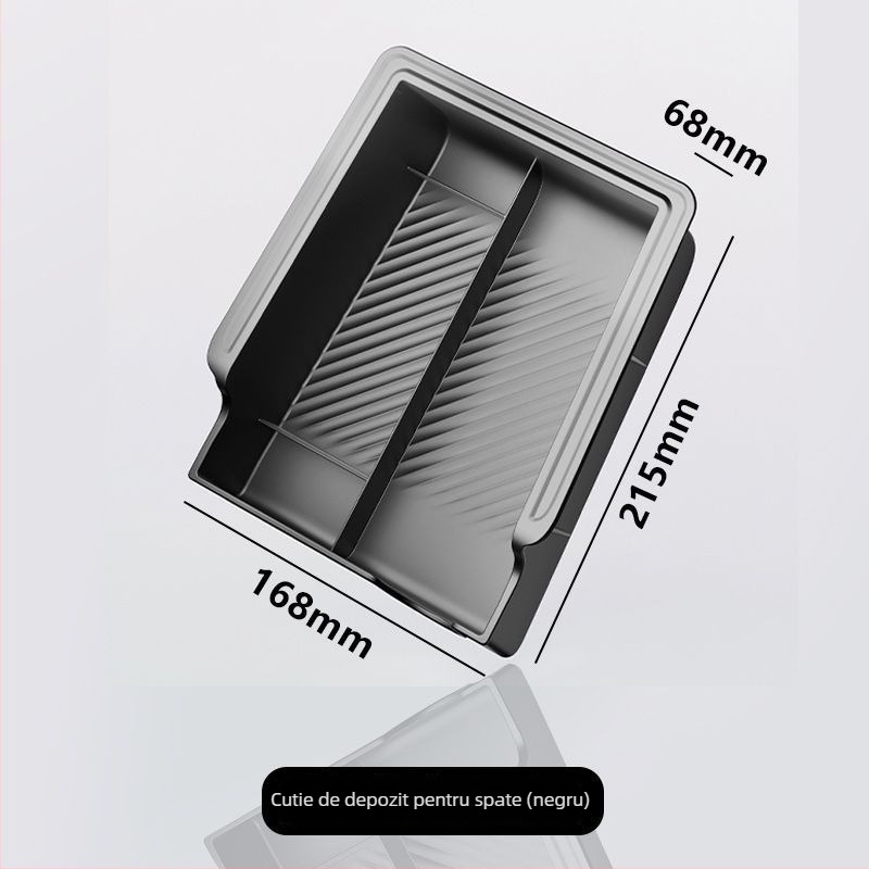 Cap din plastic pentru consola centrală, Tesla Model Y și Model 3; capac pentru compartimentul de la cotieră; spațiu privat de depozitare; nepersonalizabil