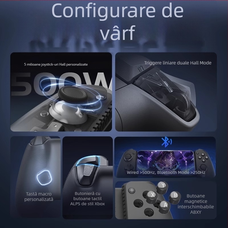 GameSir G8+ controller de joc wireless cu Bluetooth, interfață USB-C, vibrații, compatibil cu PC, Switch și dispozitive mobile