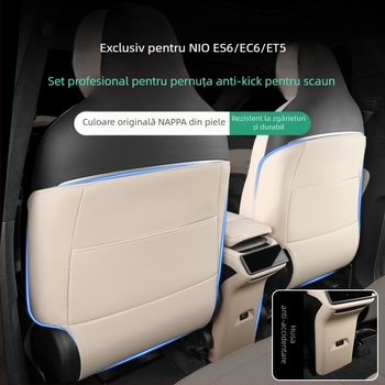 Pad de protecție pentru spatele banchetei Nio — piele Nappa, umplutură din lână de oaie, protecție a tetierei, logo personalizabil al mărcii mașinii