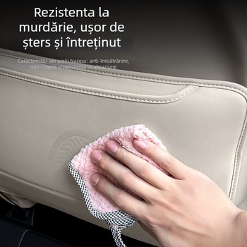 Protecție din piele pentru spatele scaunului auto, anti-zgârieturi; compatibil cu Alphard și Vellfire seria 40.