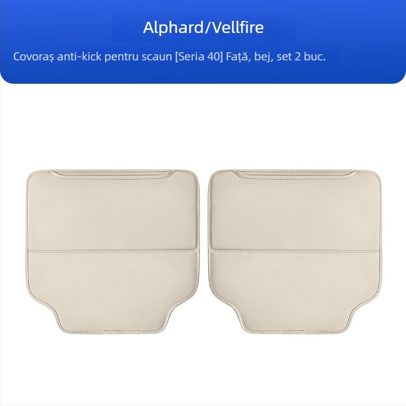 Protecție din piele pentru spatele scaunului auto, anti-zgârieturi; compatibil cu Alphard și Vellfire seria 40.