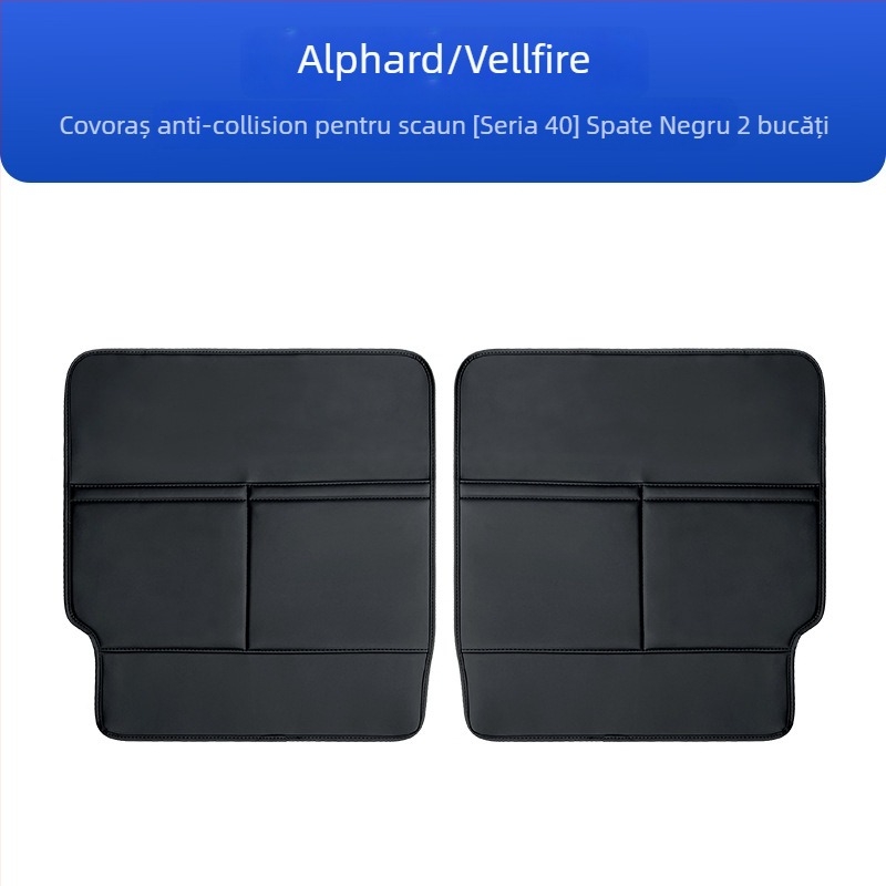 Protecție din piele pentru spatele scaunului auto, anti-zgârieturi; compatibil cu Alphard și Vellfire seria 40.