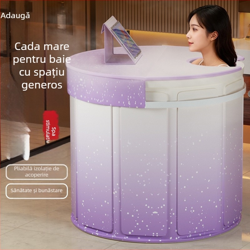 Găleată de baie pliabilă pentru aburire și înmuiere – fără instalare, PVC ecologic