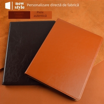 Husă din piele naturală pentru iPad Air 4, iPad Pro 11/12.9 și iPad mini 6 – funcție Sleep/Wake, rezistentă la șocuri, suport încorporat, disipare a căldurii, anti-uzură, anti-amprente; confecționată prin presare la cald