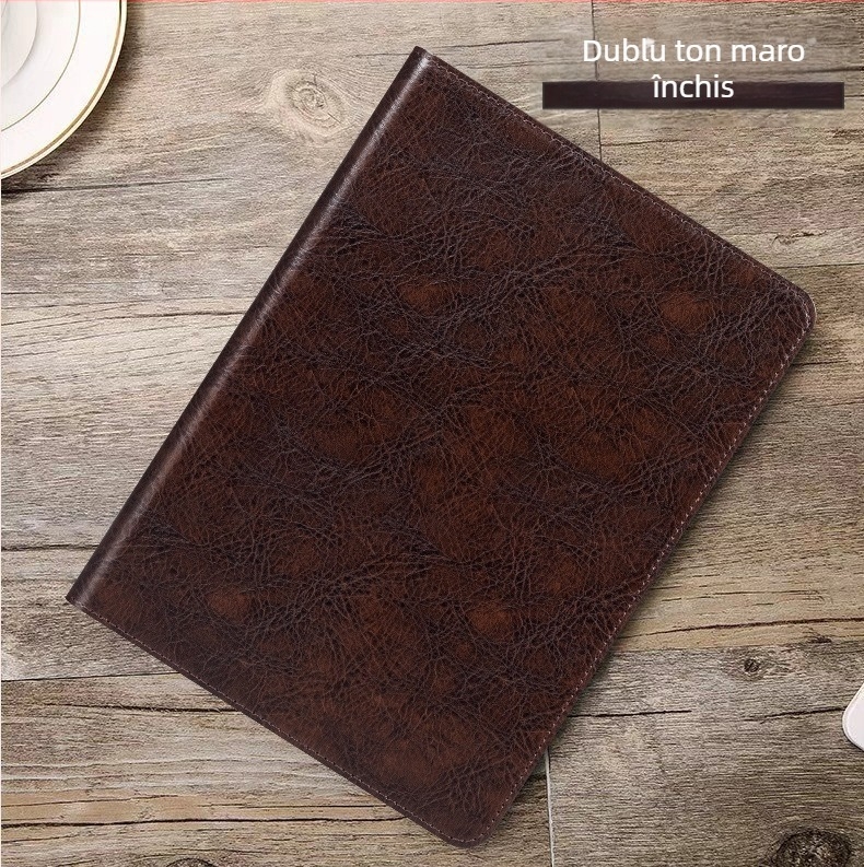 Husă din piele naturală pentru iPad Air 4, iPad Pro 11/12.9 și iPad mini 6 – funcție Sleep/Wake, rezistentă la șocuri, suport încorporat, disipare a căldurii, anti-uzură, anti-amprente; confecționată prin presare la cald