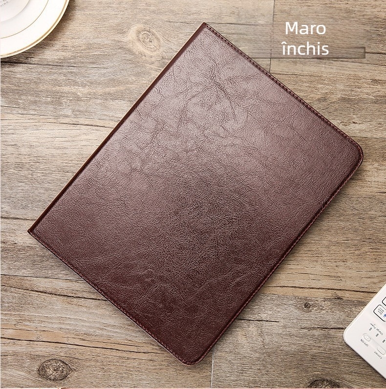 Husă din piele naturală pentru iPad Air 4, iPad Pro 11/12.9 și iPad mini 6 – funcție Sleep/Wake, rezistentă la șocuri, suport încorporat, disipare a căldurii, anti-uzură, anti-amprente; confecționată prin presare la cald