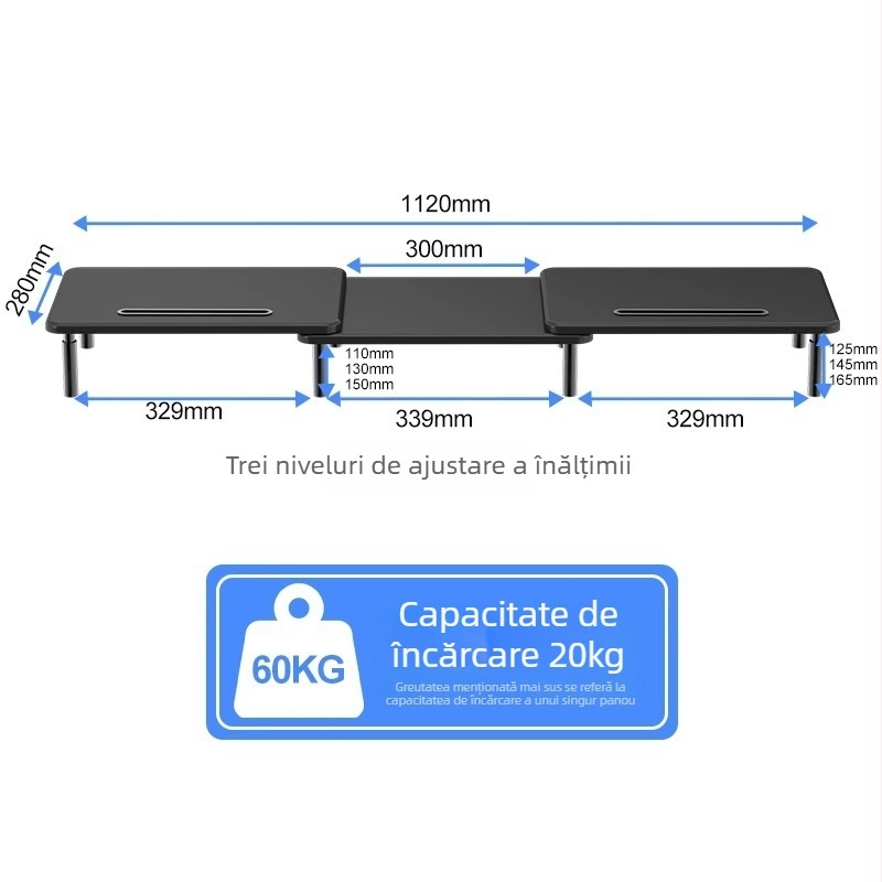 Suport reglabil pentru notebook și monitor, model mst003, greutate 1 kg, producție OEM
