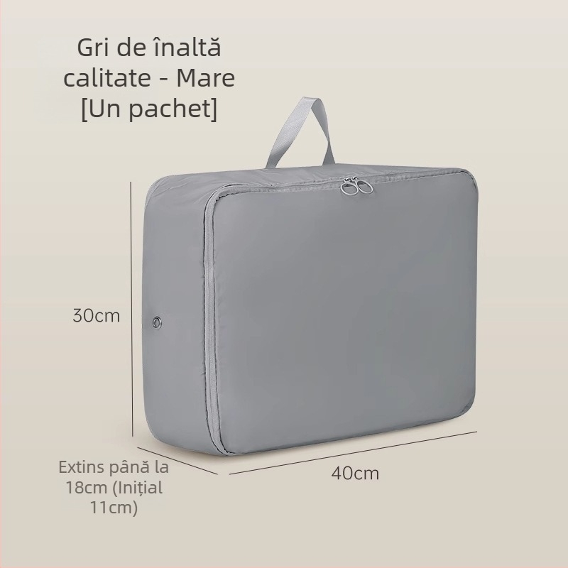 Geantă de depozitare pentru pătură, Geantă de comprimare vizuală, formă cub, material satin, organizator de haine multifuncțional