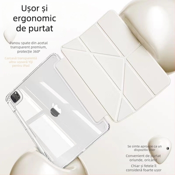 Carcasă de protecție pentru iPad Air 5, cu slot pentru stilou, acrilică, suport magnetic în formă de Y, anti-îndoire, compatibilă cu iPad 9-a generație