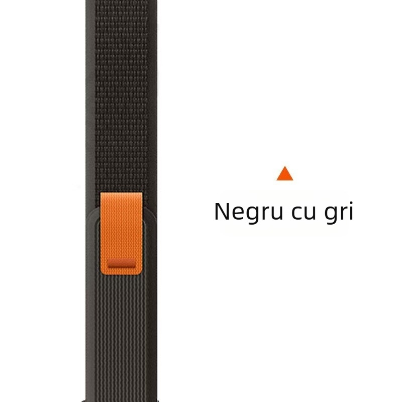 Bratara Apple Watch din canvas cu Velcro — compatibilă cu Apple Watch Series, lansare primăvară 2024, fără marcă, stil business/casual/sport