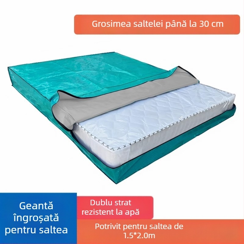 Geantă de împachetat saltea, modelul 218, formă cubică, material polipropilenic, multifuncțională pentru mutare