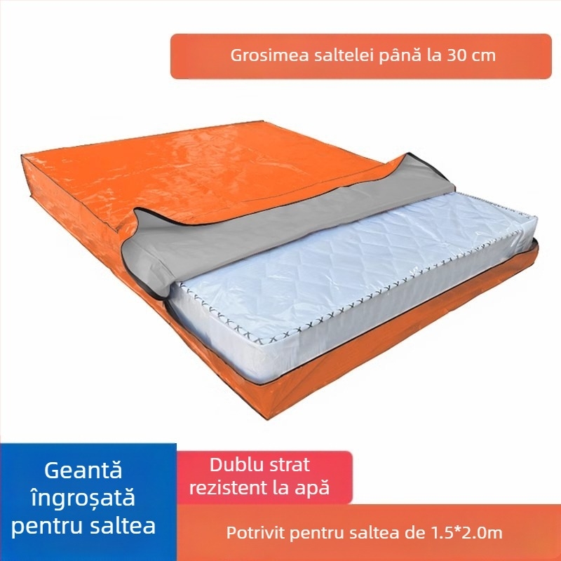 Geantă de împachetat saltea, modelul 218, formă cubică, material polipropilenic, multifuncțională pentru mutare
