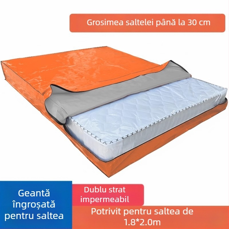 Geantă de împachetat saltea, modelul 218, formă cubică, material polipropilenic, multifuncțională pentru mutare