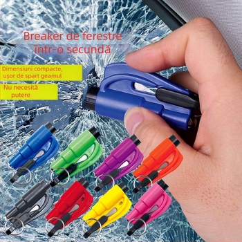 Cioc de siguranță pentru cheia mașinii – spargător de geam, cioc mic de siguranță cu tăietor de centuri (Brand: Shaft worker; Material: Plastic; Weight: 21 g)