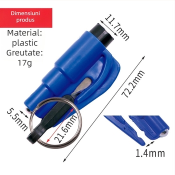 Cioc de siguranță pentru cheia mașinii – spargător de geam, cioc mic de siguranță cu tăietor de centuri (Brand: Shaft worker; Material: Plastic; Weight: 21 g)