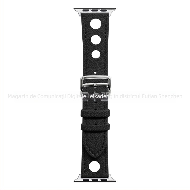 Brățară Rekdn pentru Apple Watch, piele microfibră, interfață de 22 mm, cataramă cu pin, model palmă, stil modern.