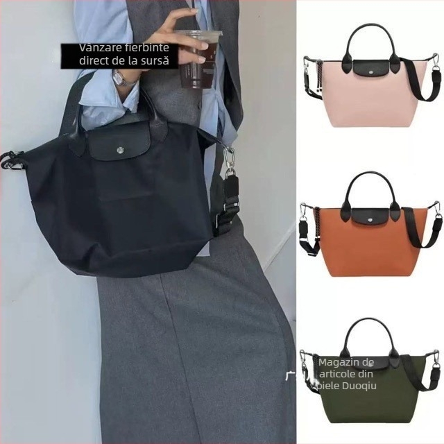 Geantă Tote Dumpling cu capac – piele naturală, formă gălușă, deschidere cu capac, buzunar intern pentru documente