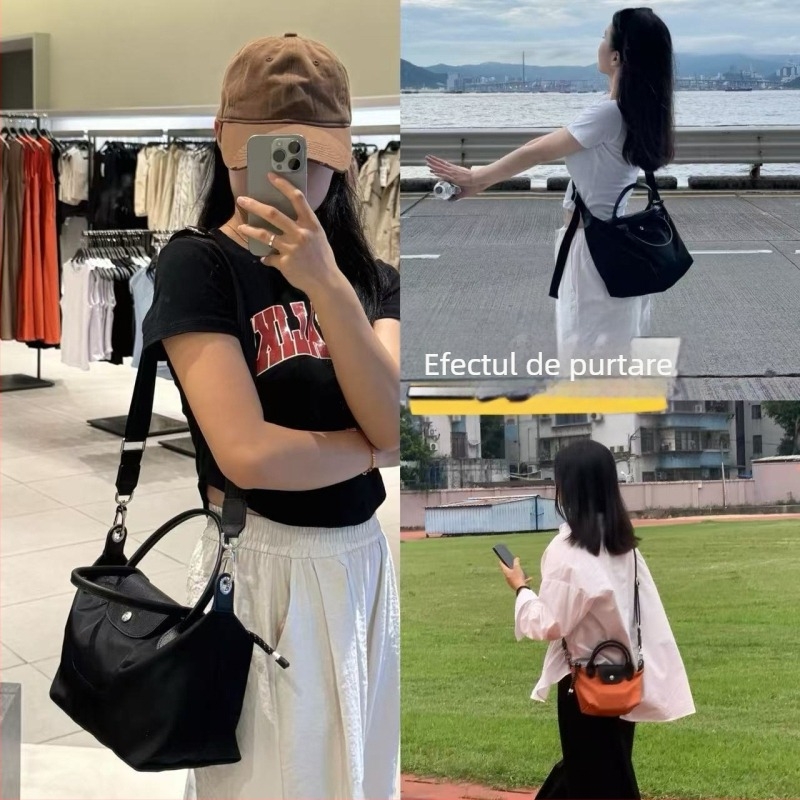 Geantă Tote Dumpling cu capac – piele naturală, formă gălușă, deschidere cu capac, buzunar intern pentru documente