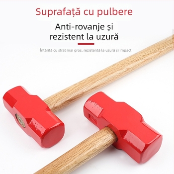 Ciocan octagonal cu cap din oțel carbon înalt și mâner din lemn, pentru uz casnic sau atelier (Cap din oțel carbon înalt; Mâner din lemn; Utilizare percuție)