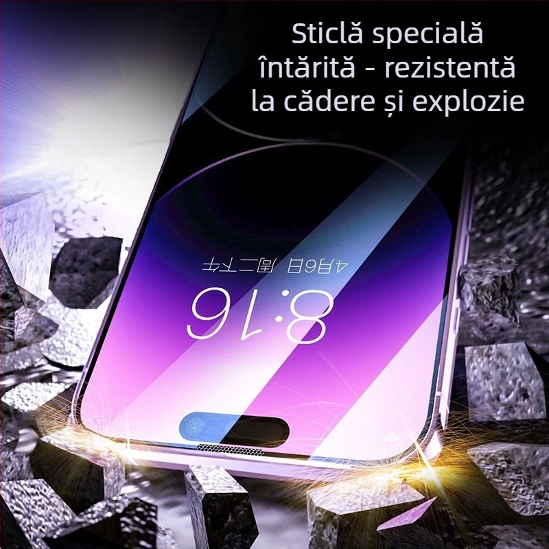 Protecție ecran din sticlă temperată pentru realme — folie frontală, claritate HD, anti-lumină albastră, include al doilea autocolant